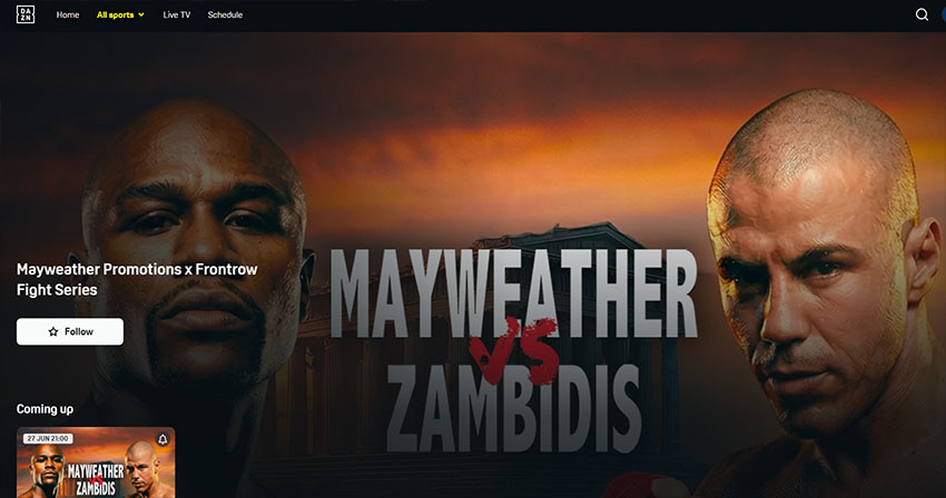 mayweather zambidis dazn
