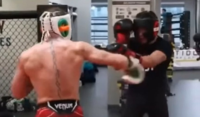 conor mcgregor drops sparring partner 9