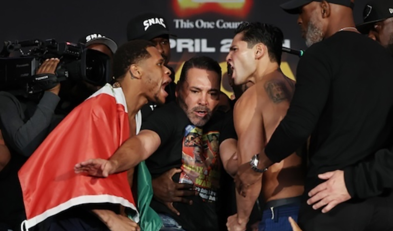 devin haney ryan garcia staredown