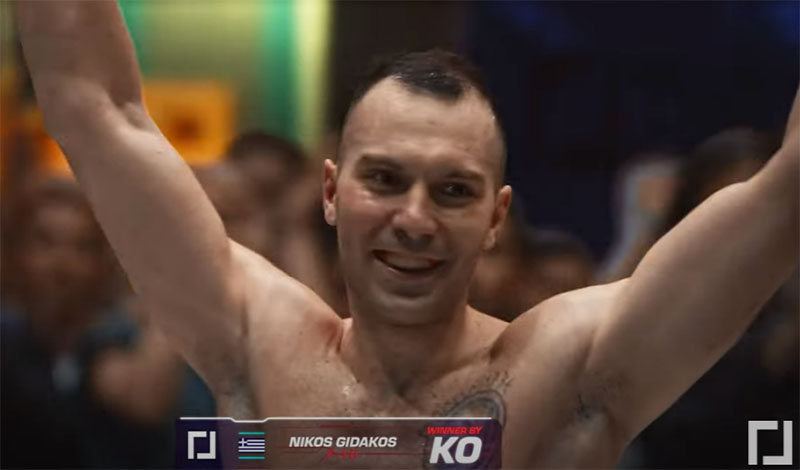 nikos gidakos karate combat knockout fight