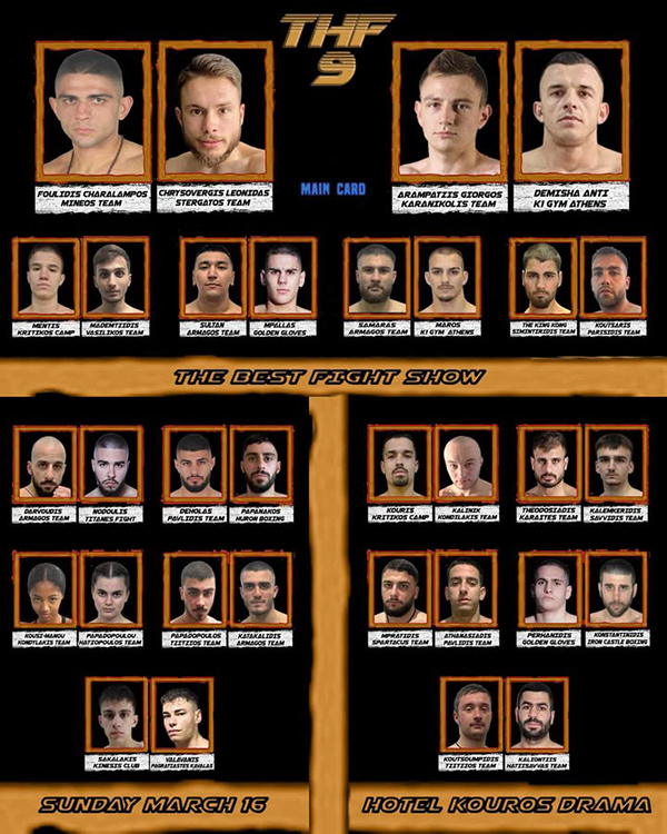 the honour of fighters 9 fightcard afisa
