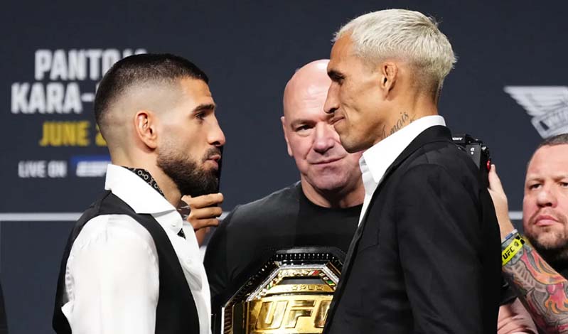 topuria oliveira face off